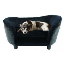 Enchanted Hondenmand Sofa Ultra Pluche Snuggle Wicker Zwart